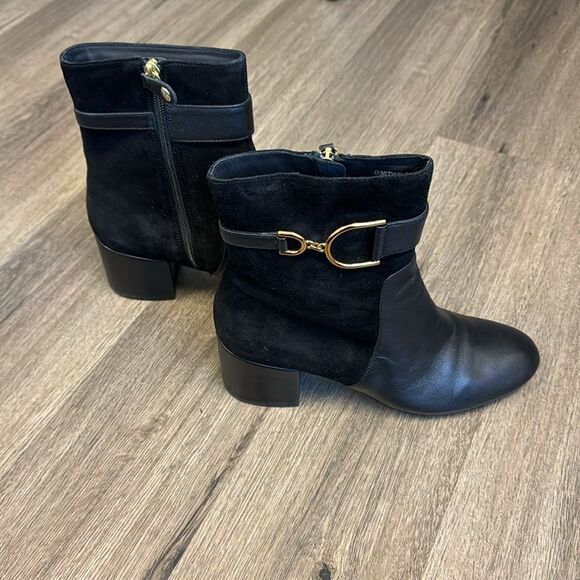 Geox Eleana Woman Black Leather Ankle Boot Size 8 - Picture 6 of 10